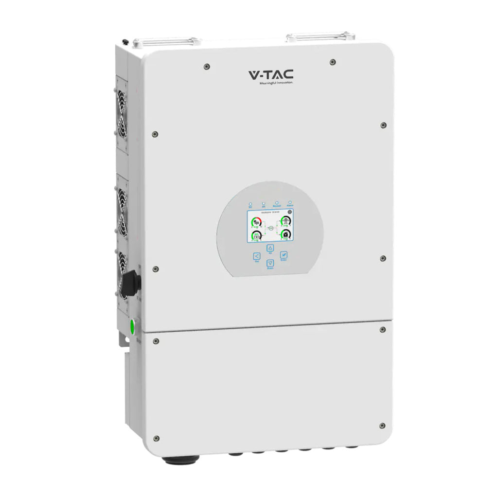 V-TAC Inverter Fotovoltaico Deye Monofase Ibrido On-Grid/Off-Grid 8kW, Doppio MPPT, Senza CEI 0-21, Schermo LCD Touch, WiFi e TA Inclusi, Garanzia 10 Anni IP65