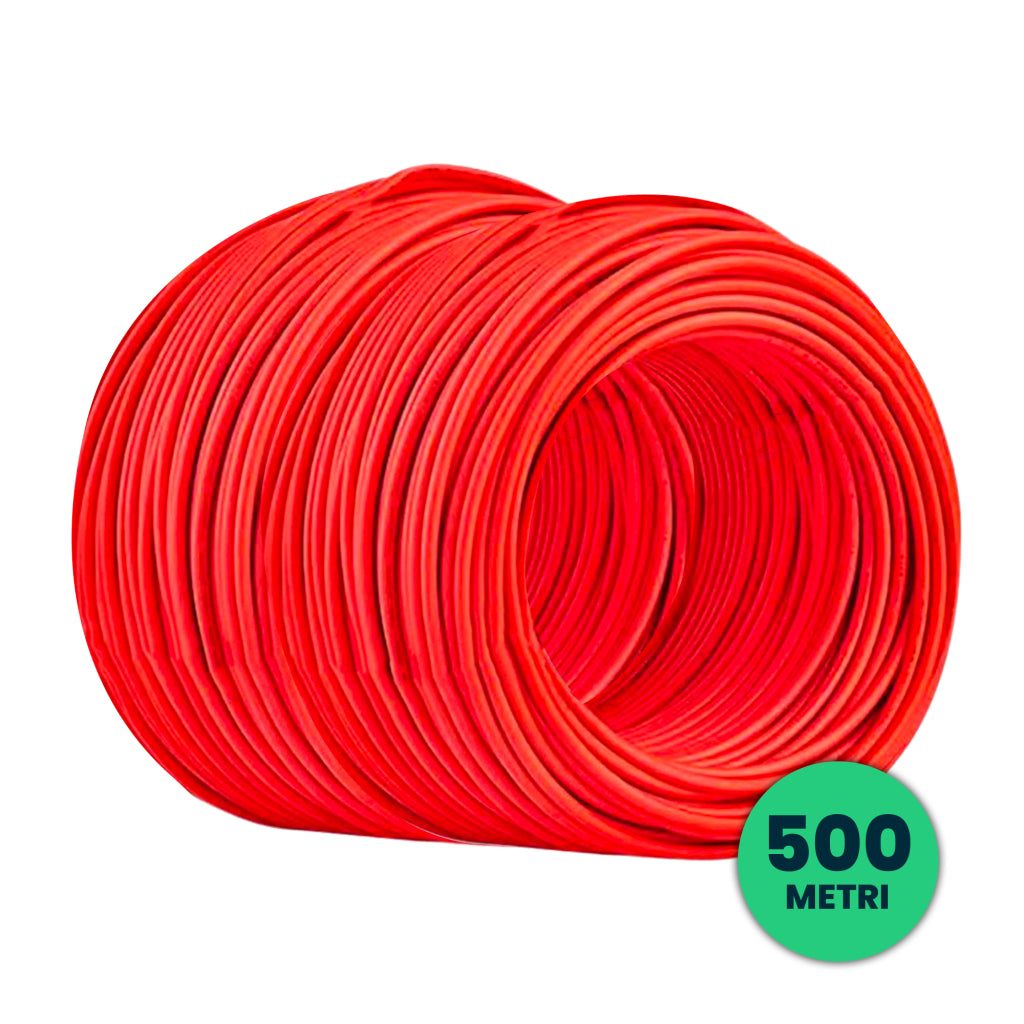 V-TAC Cavo Solare Fotovoltaico 4 mmq Unipolare Colore Rosso per Collegamento Professionale Pannelli Solari Fotovoltaici (Bobina 500 Metri)