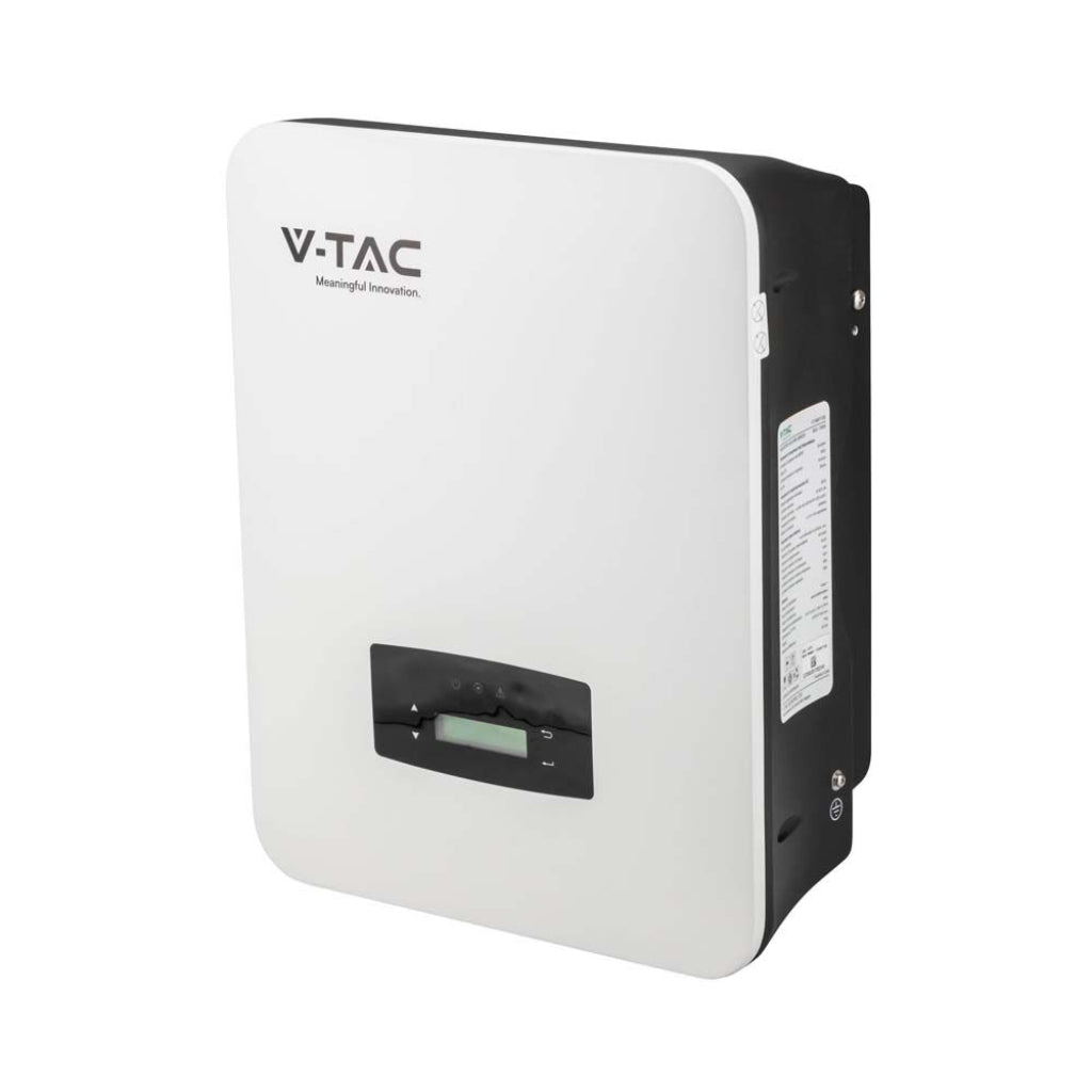 V-TAC Inverter Fotovoltaico Afore Monofase Ibrido On-Grid/Off-Grid 5kW, Doppio MPPT, CEI 0-21, Schermo LCD, WiFi e Meter TA Inclusi, Garanzia 10 Anni IP65