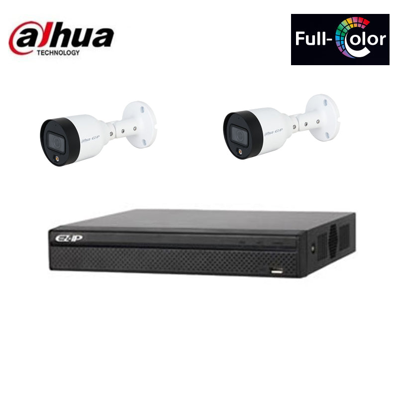 Kit Telecamere Dahua Poe Ip 2 Telecamere 2 Mpx Full Color
