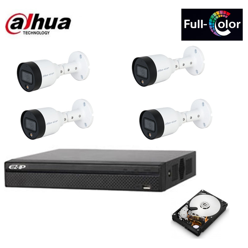Kit Telecamere Dahua Poe Ip 4 Telecamere 2 Mpx Full Color Hd 1 Tb