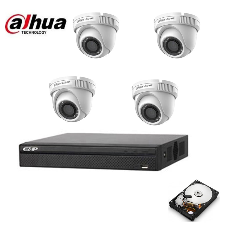Kit Videosorveglianza Dome Poe Ip 4 Telecamere Dahua 2 Mpx Hd 1 Tb