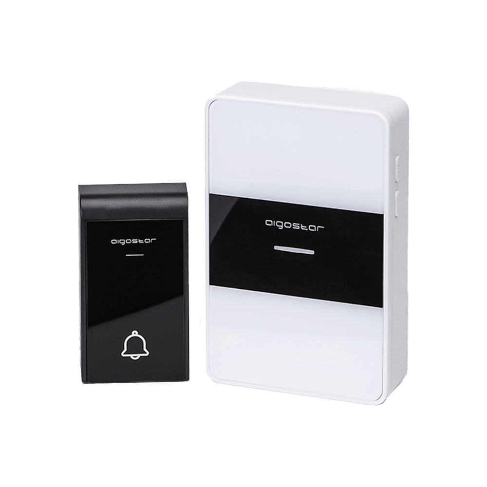 WIRELESS BATTERY DOORBELL WIRELESS DIGITAL IP44 HOME OFFICE DOORS DOOR 150M AIGOSTAR WHITE