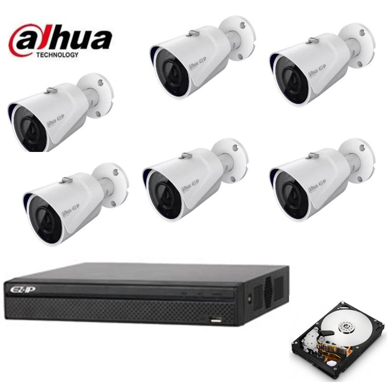 Kit Videosorveglianza Ip Dahua 6 Telecamere 2 Mpx Hd 1Tb