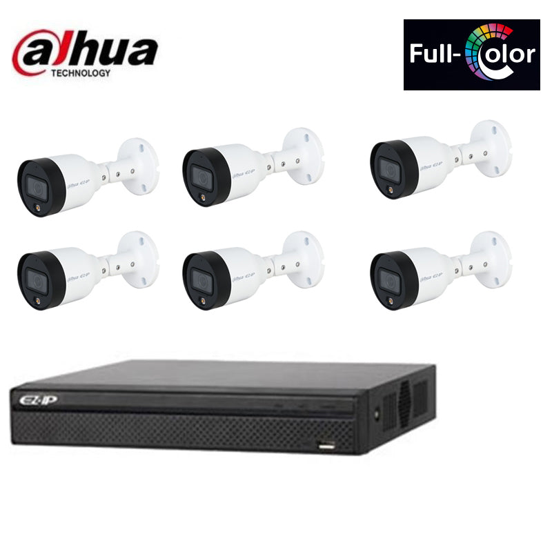 Kit Videosorveglianza Ip Poe 2 Mpx Dahua 6 Telecamere Full Color