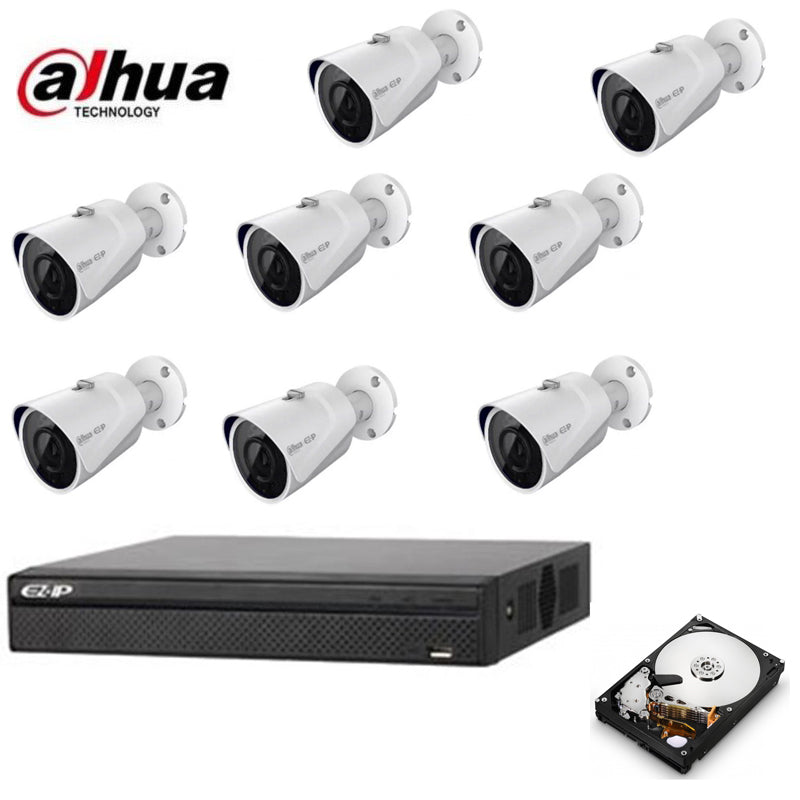 Kit Videosorveglianza Ip Dahua 8 Telecamere 2 Mpx Hd 1 Tb