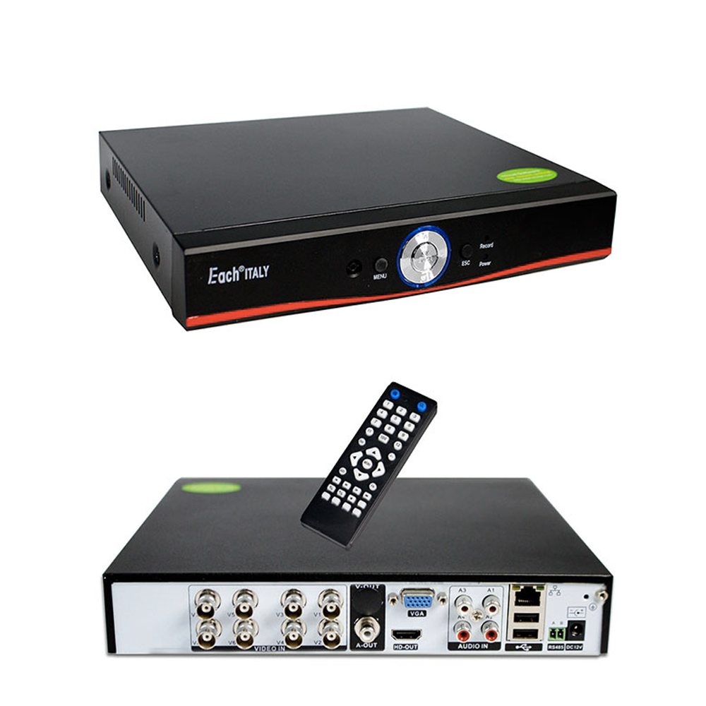 Dvr Nvr Ibrido Nvr Hvr Ahd Tvi Cvi 8 Ch Canali Full Hd Ip Cloud 3G Wifi 5Mpx