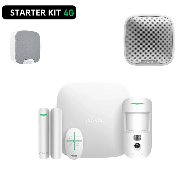 AJAX WIRELESS ALARM KIT BURGLAR ALARM AJ-STARTERKIT-CAM-W WITH 4G APP