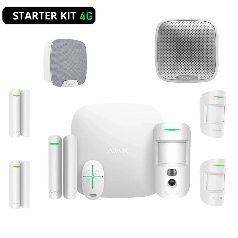AJAX WIRELESS ALARM KIT BURGLAR ALARM AJ-STARTERKIT-CAM-W WITH 4G APP