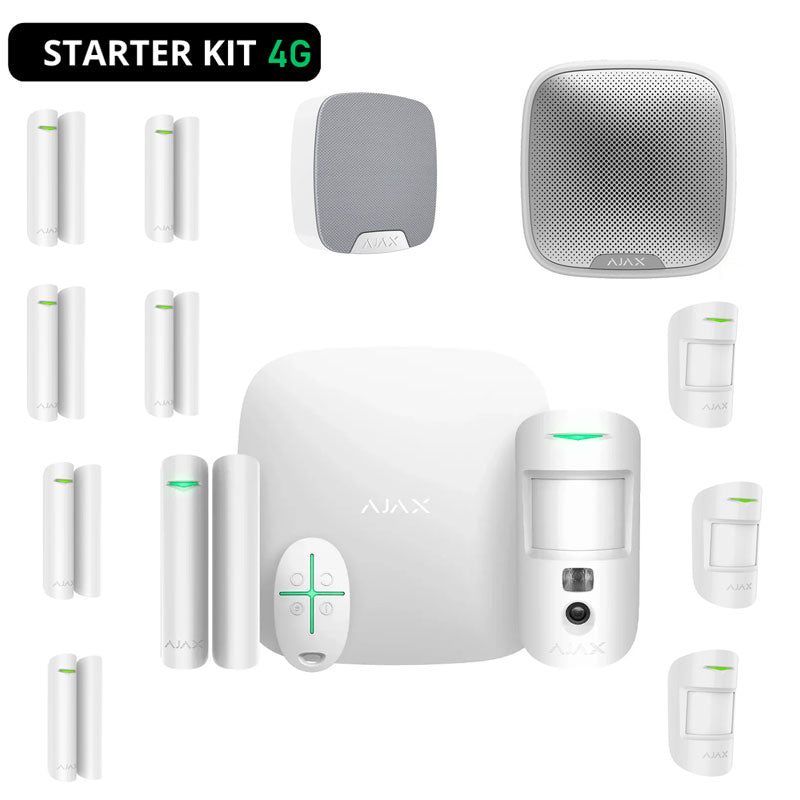 AJAX WIRELESS ALARM KIT BURGLAR ALARM AJ-STARTERKIT-CAM-W WITH 4G APP