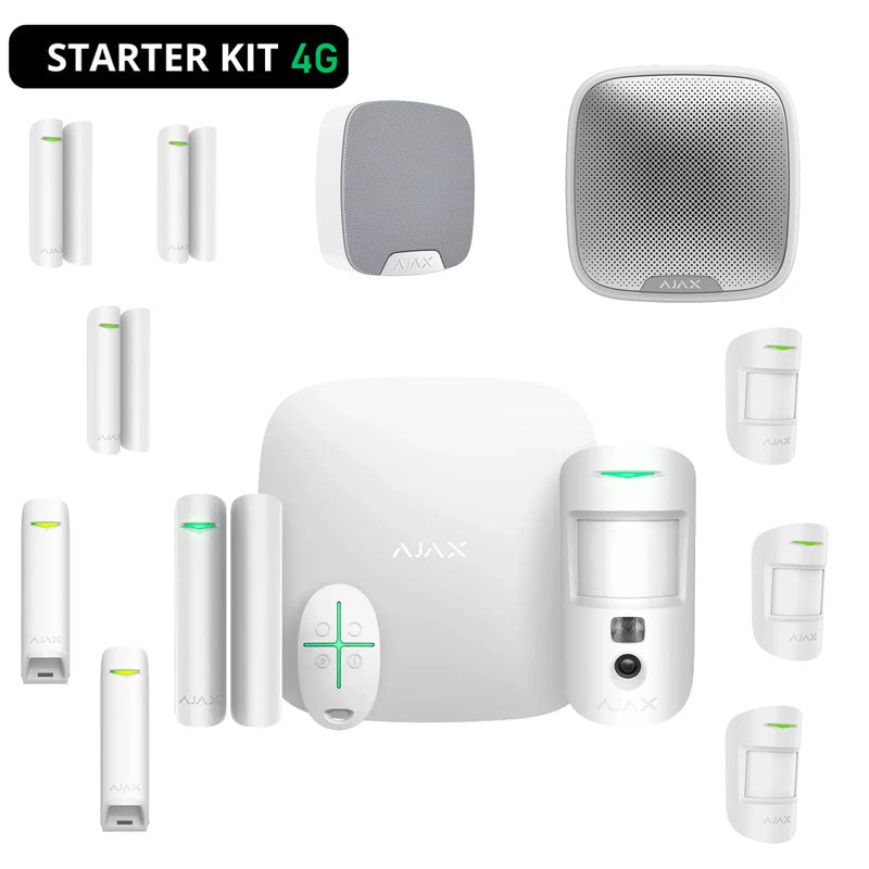 AJAX WIRELESS ALARM KIT BURGLAR ALARM AJ-STARTERKIT-CAM-W WITH 4G APP