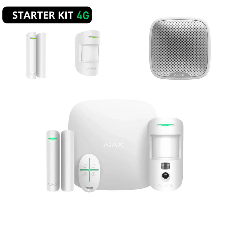 AJAX WIRELESS ALARM KIT BURGLAR ALARM AJ-STARTERKIT-CAM-W WITH 4G APP