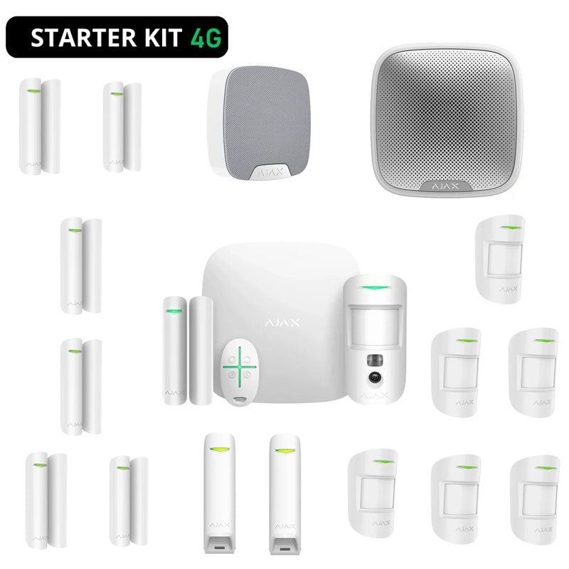 AJAX WIRELESS ALARM KIT BURGLAR ALARM AJ-STARTERKIT-CAM-W WITH 4G APP