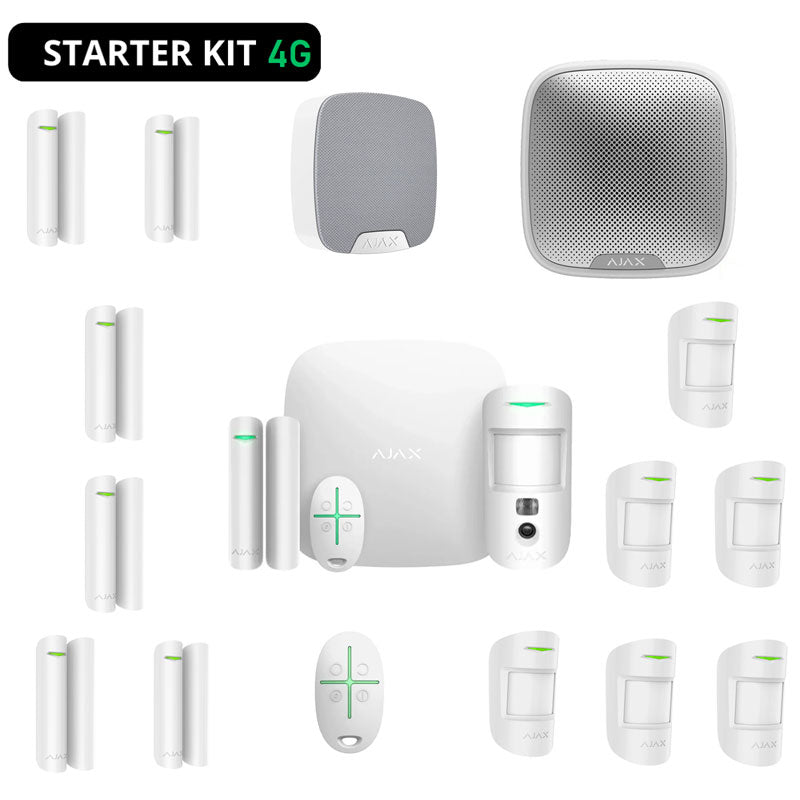 AJAX WIRELESS ALARM KIT BURGLAR ALARM AJ-STARTERKIT-CAM-W WITH 4G APP