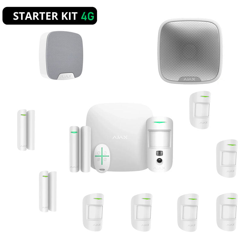 AJAX WIRELESS ALARM KIT BURGLAR ALARM AJ-STARTERKIT-CAM-W WITH 4G APP