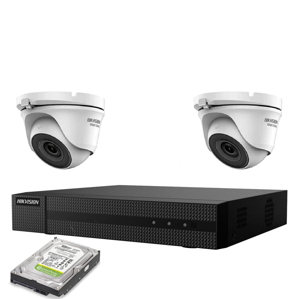 Kit Videosorveglianza Ip Poe 2 Telecamere Hikvision 4 Mpx 4K Hd 2Tb