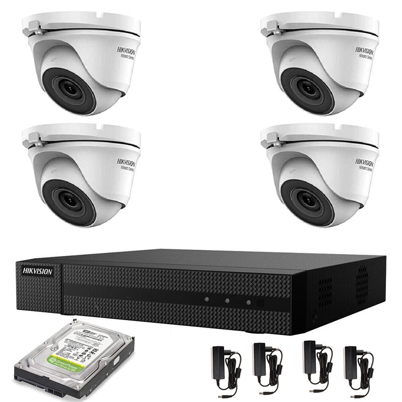 Kit Videosorveglianza Ahd Hikvision 4 Telecamere 5 Mpx Dvr 4 Canali Hd 2Tb