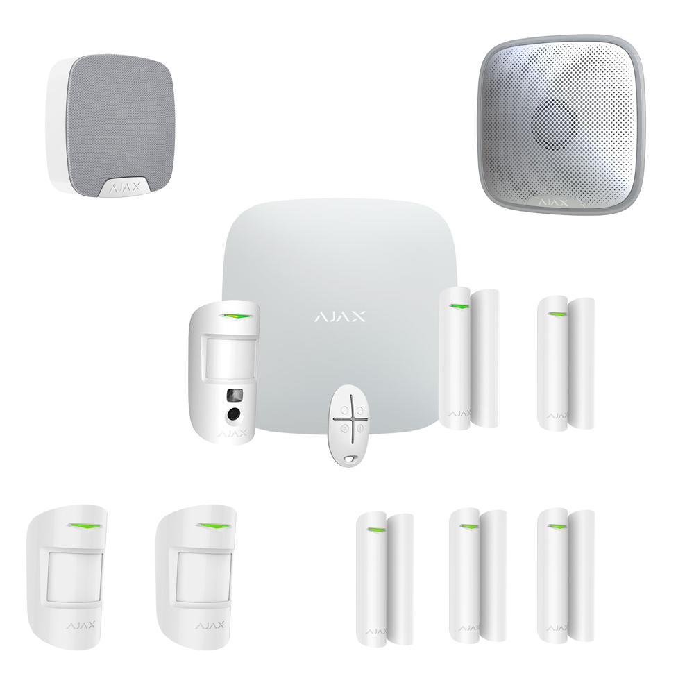 Kit Allarme Wireless Senza Fili Ajax Antifurto Aj-Starterkit-Cam-W Con App
