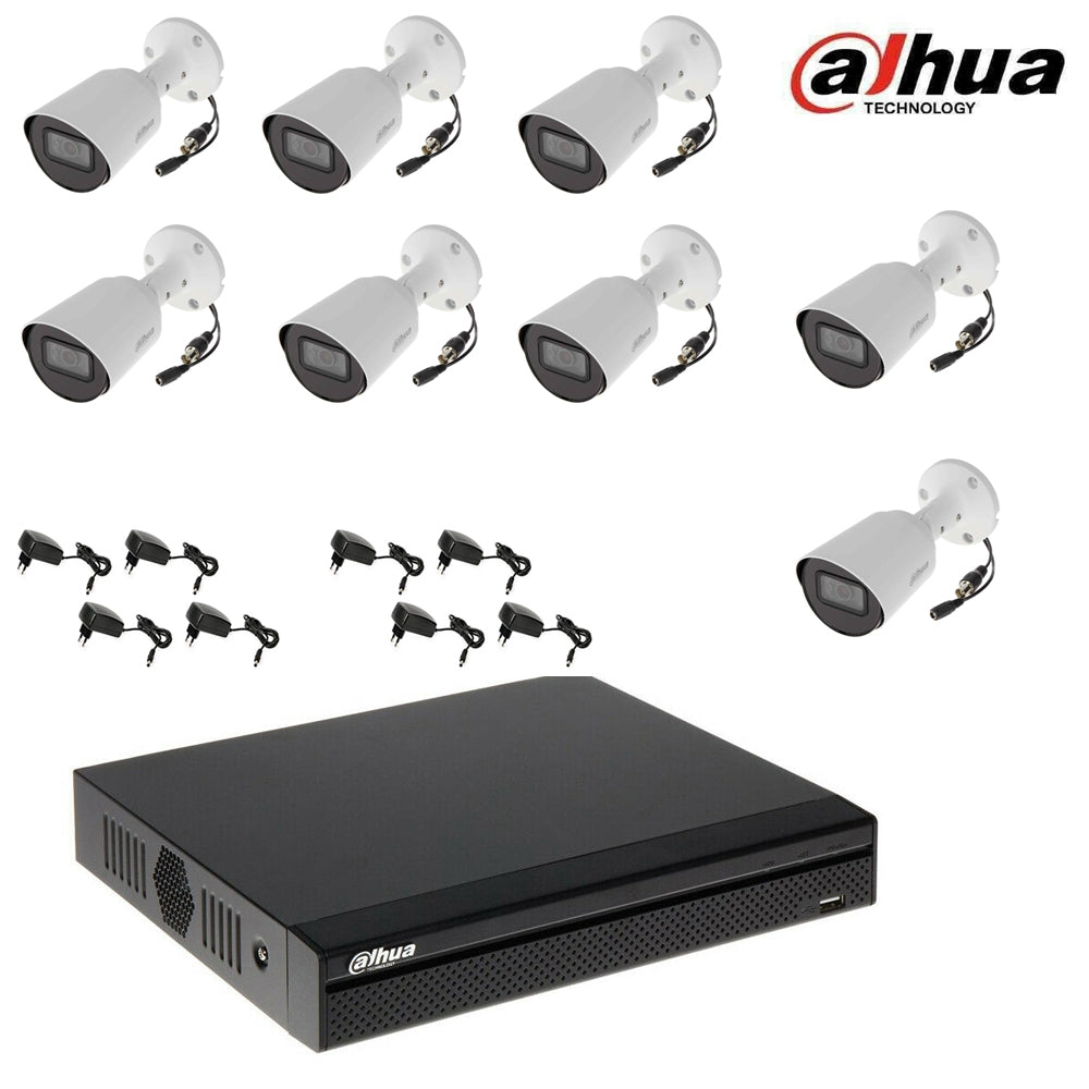 Kit Telecamere Dahua Dvr 8 Canali 8 Telecamere 2 Mpx Esterno