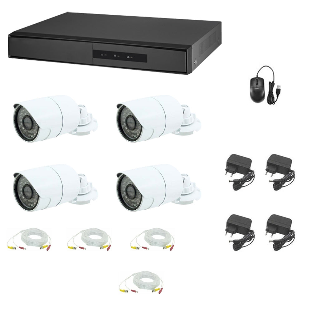 Kit Telecamere Videosorveglianza Ahd 5 Mpx Cloud Dvr Ibrido P2P Cavi