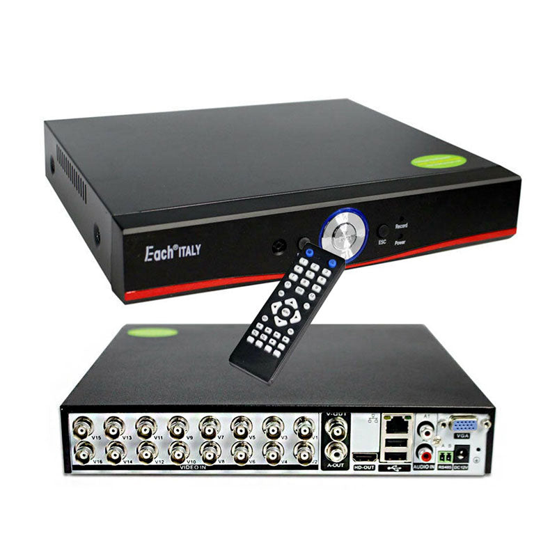 Dvr Ahd Cvi Tvi Cvbs Ip 16 Canali 5 Mpx Ibrido Full Hd P2P Cloud