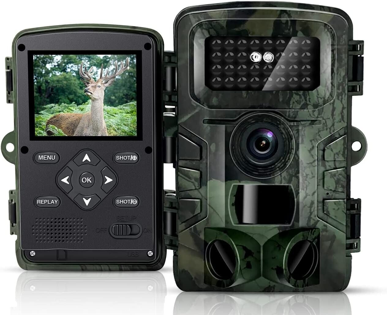 Fotocamera Caccia 12Mp 1080P Hd Lcd 2.4" Impermeabile Fototrappola Infrarossi