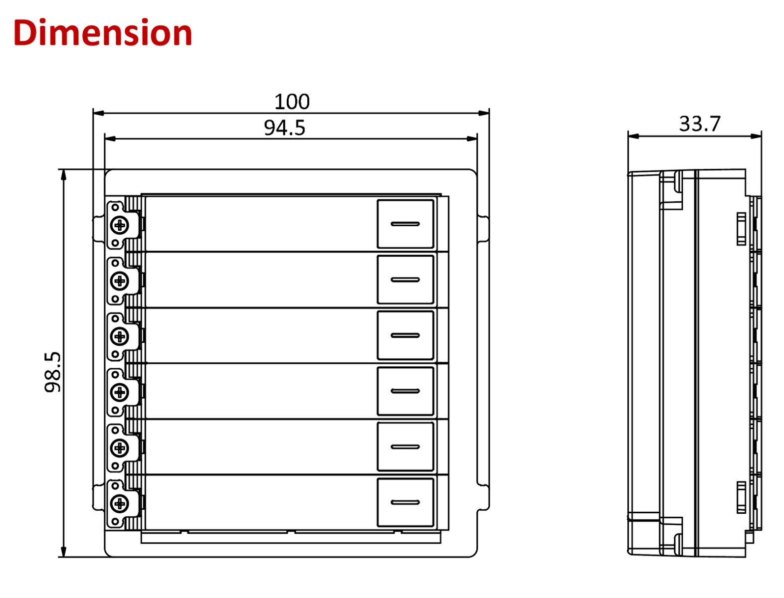 6 BUTTON MODULE Hikvision DS-KD-KK KEYPAD