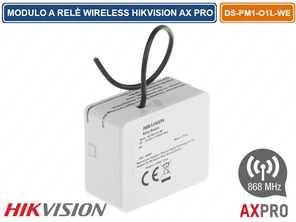 Modulo Rele Allarme Wireless 868 Mhz Per Controllo Domotica Hikvision Ax Pro