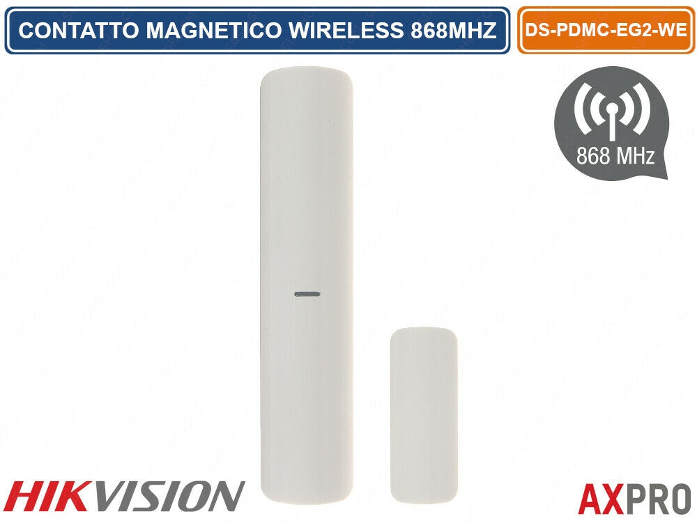 Hikvision AXPRO DS-PDMC-EG2-WE Slim Magnetic Contact for Doors and Windows Wireless Tri-X Technology 868Mhz