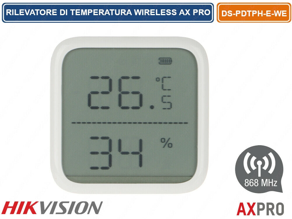 Rilevatore Di Temperatura Radio Wireless Con Sonda Hikvision Ax Pro