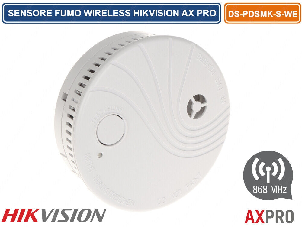 Rilevatore Di Fumo Fotoelettrico Wireless 868Mhz Hikvision Ax Pro
