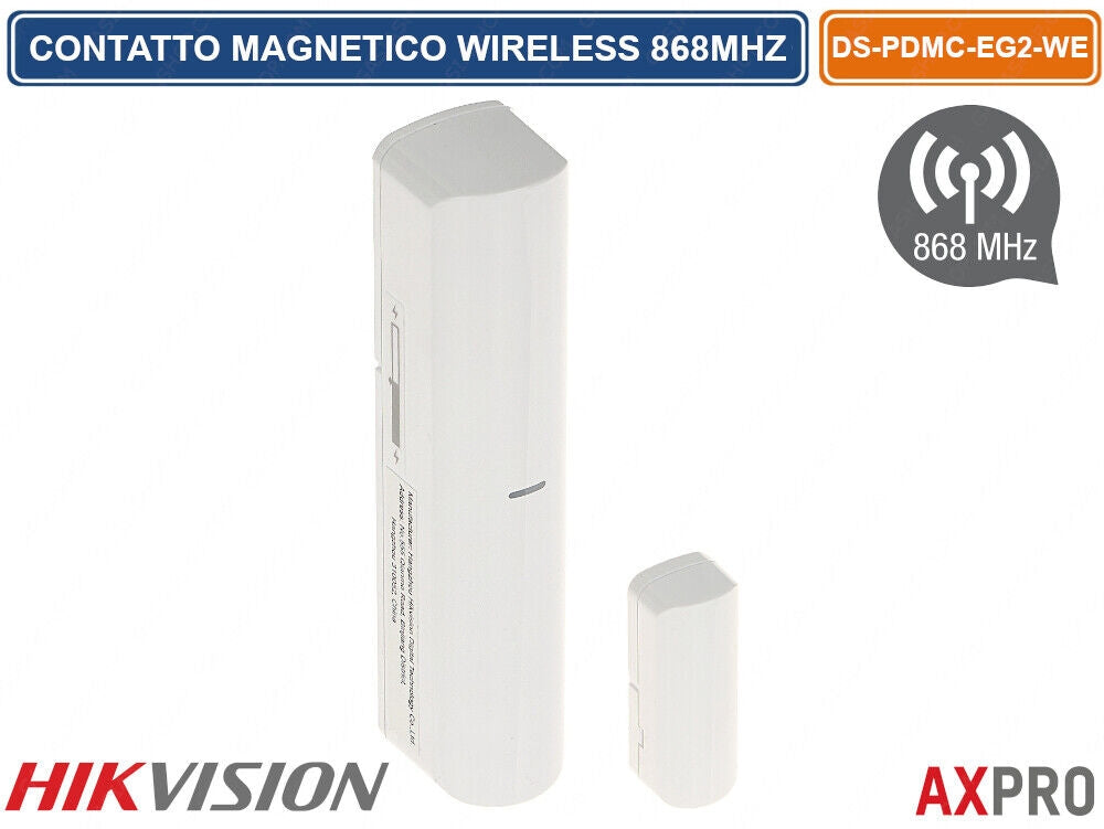 Hikvision AXPRO DS-PDMC-EG2-WE Slim Magnetic Contact for Doors and Windows Wireless Tri-X Technology 868Mhz