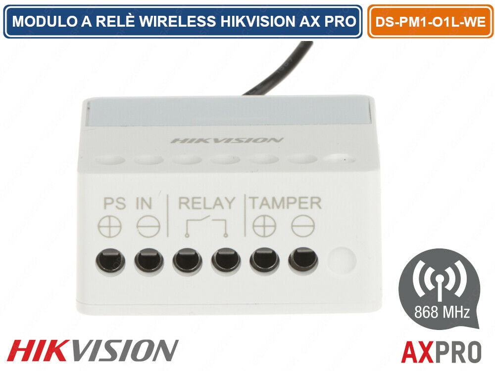 Modulo Rele Allarme Wireless 868 Mhz Per Controllo Domotica Hikvision Ax Pro