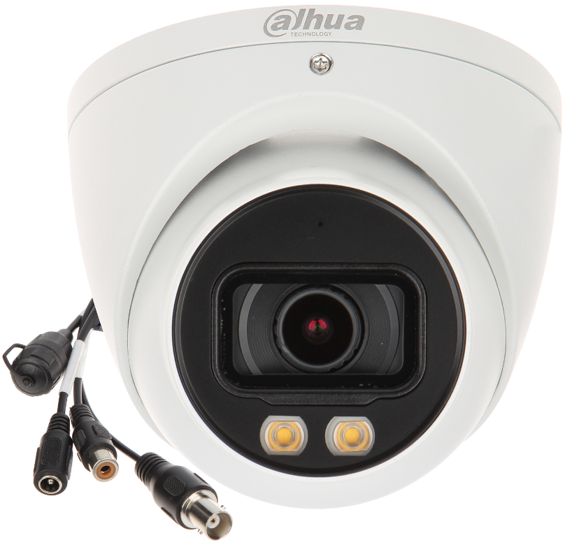 Dahua HAC-HDW2249T-A-LED telecamera Eyeball dome hdcvi ibrida 4in1 2Mpx 3.6mm starlight fullcolor audio osd ip67