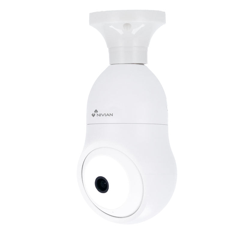 Telecamera Wi-Fi Videocamera Cam Nivian Audio Video Infrarossi Lampada Lampadina