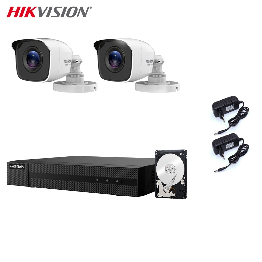 Kit Telecamere Hikvision 2 Telecamere 5 Mpx Dvr 4 Canali 5 Mpx Hd 500 Gb