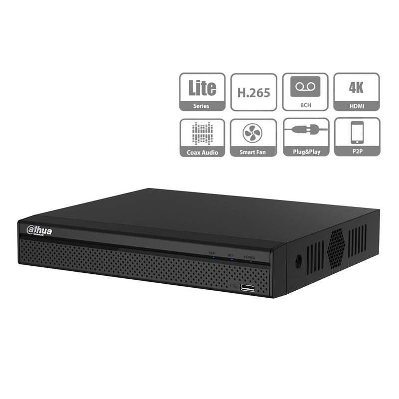 Dahua Dvr 8 Canali Xvr5108Hs-4Kl-X 8 Mpx Ultra Hd 4K 5In1 P2P Ivs Videoanalisi Hard Disk 2Tb