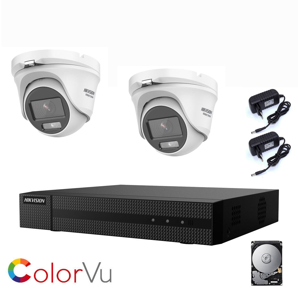 Kit Telecamere Videosorveglianza Hikvision Full Color 2 Mp 1 Tb