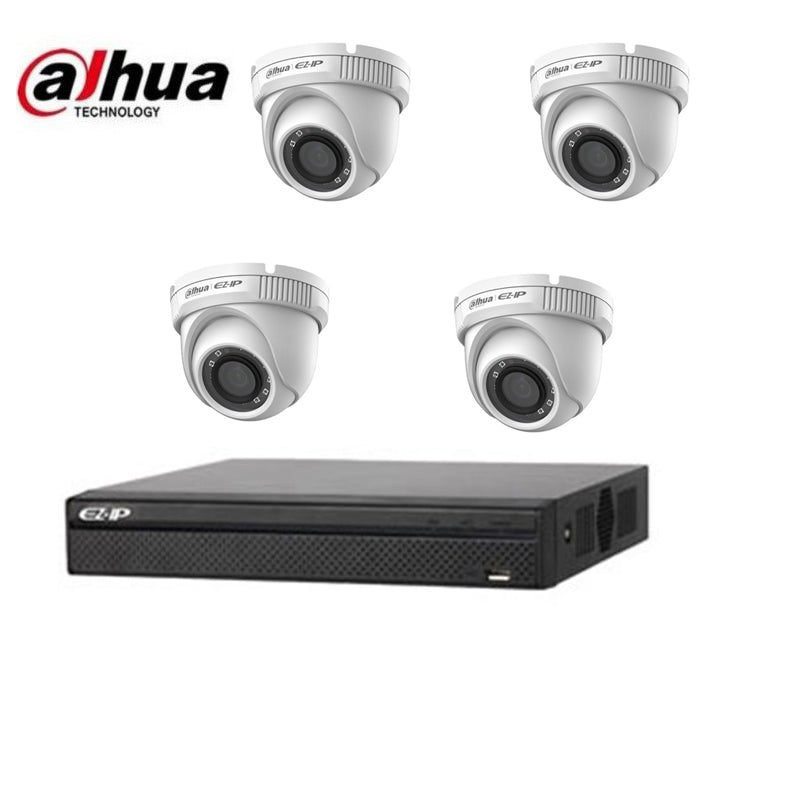 Kit Videosorveglianza Dome Poe Ip 4 Telecamere Dahua 2 Mpx