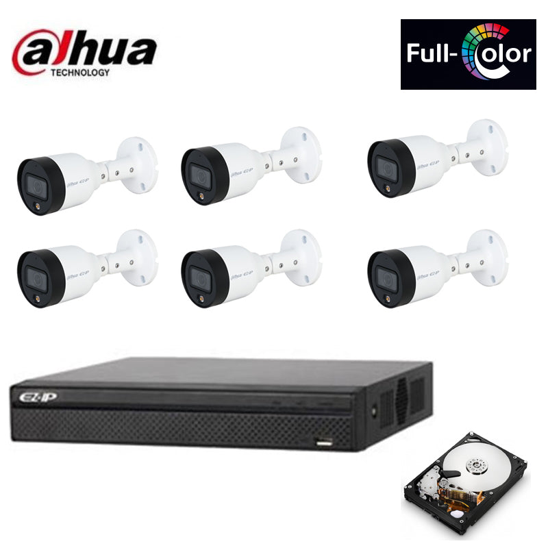 Kit Videosorveglianza Dahua 6 Telecamere Nvr 8 Canali Ip 2 Mpx Hd 2Tb