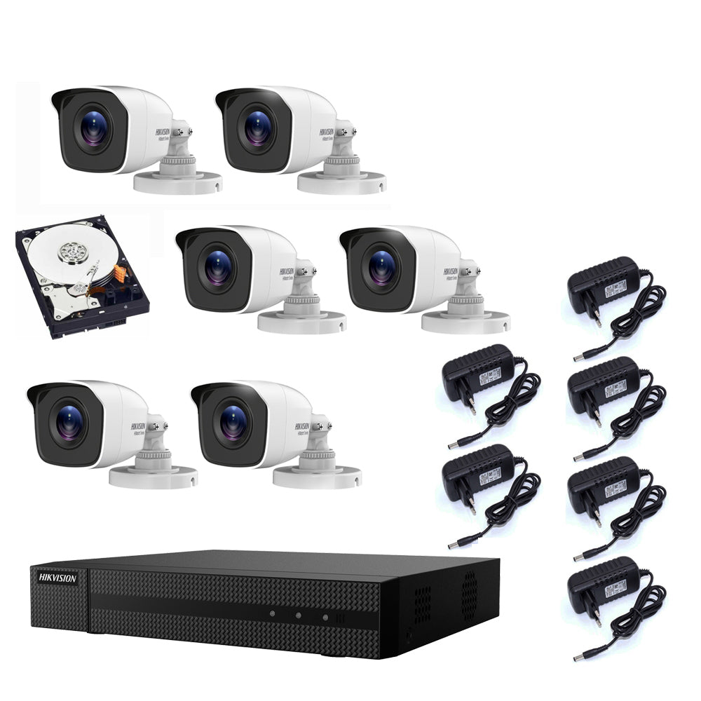 Kit Videosorveglianza Hikvision Dvr 8 Canali 6 Telecamere 2 Mpx Hd 2 Tb