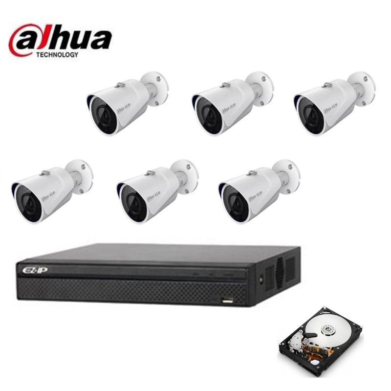 Kit Videosorveglianza Dahua Ip Onvif 6 Telecamere 4 Mpx P2P Hd 1Tb