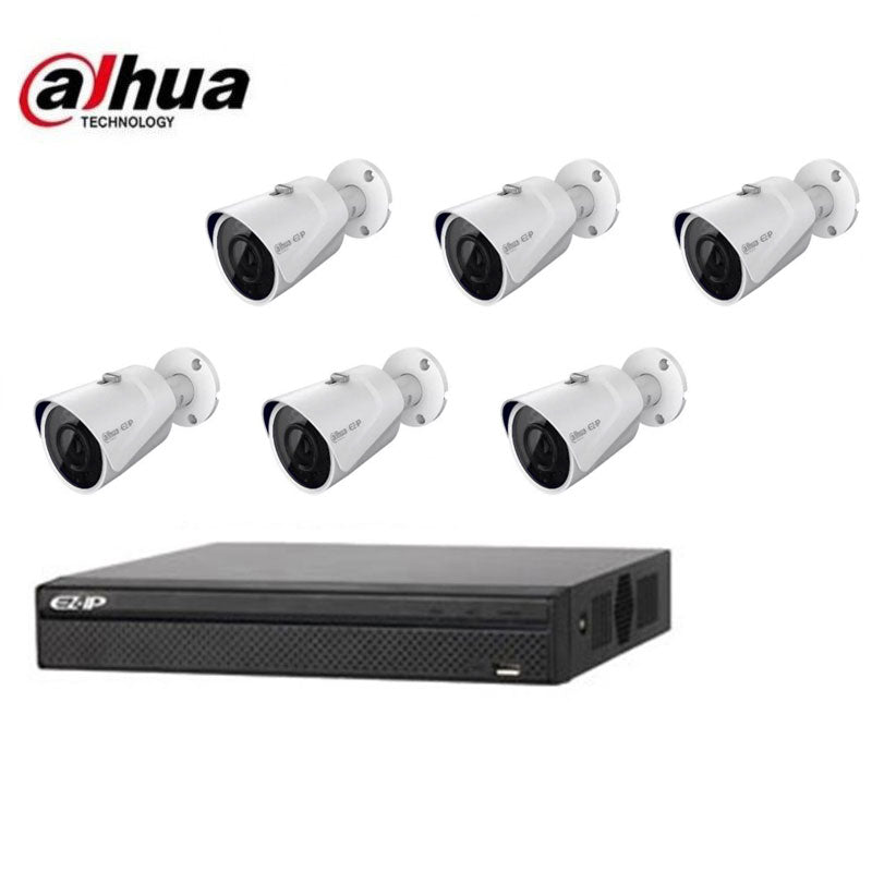 Kit Videosorveglianza Dahua Poe Ip 6 Telecamere 2 Mpx P2P Cloud
