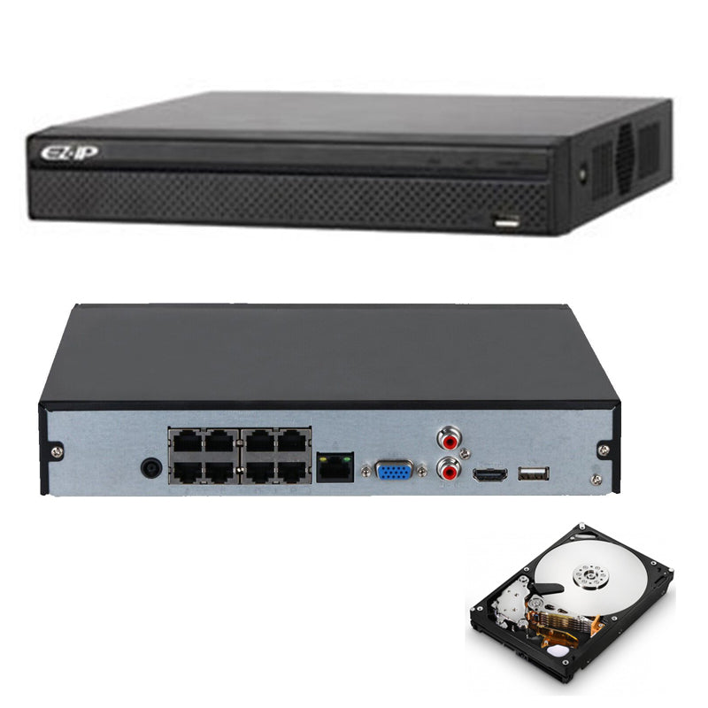 Nvr Dahua 8 Canali 2 Mpx Onvif Poe Cloud P2P Hd 1 Tb