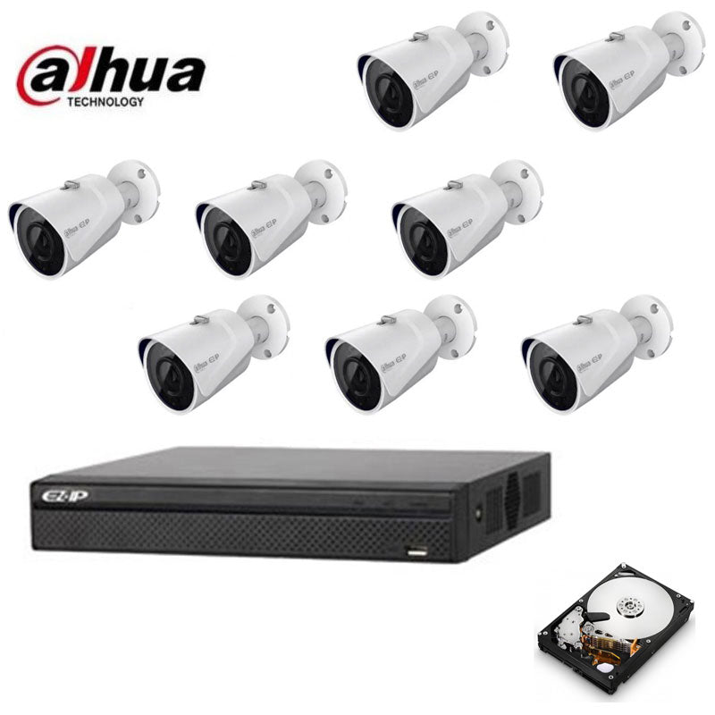 Kit Videosorveglianza Dahua Poe Ip 8 Telecamere 2 Mpx Hd 2 Tb