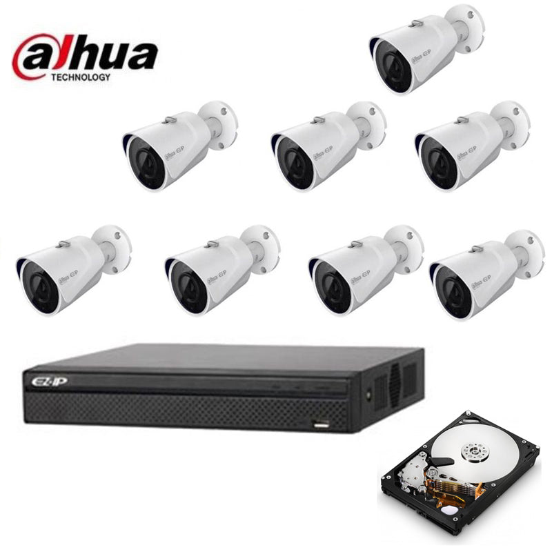 Kit Videosorveglianza Dahua Ip Onvif 8 Telecamere 4 Mpx P2P Hd 1 Tb
