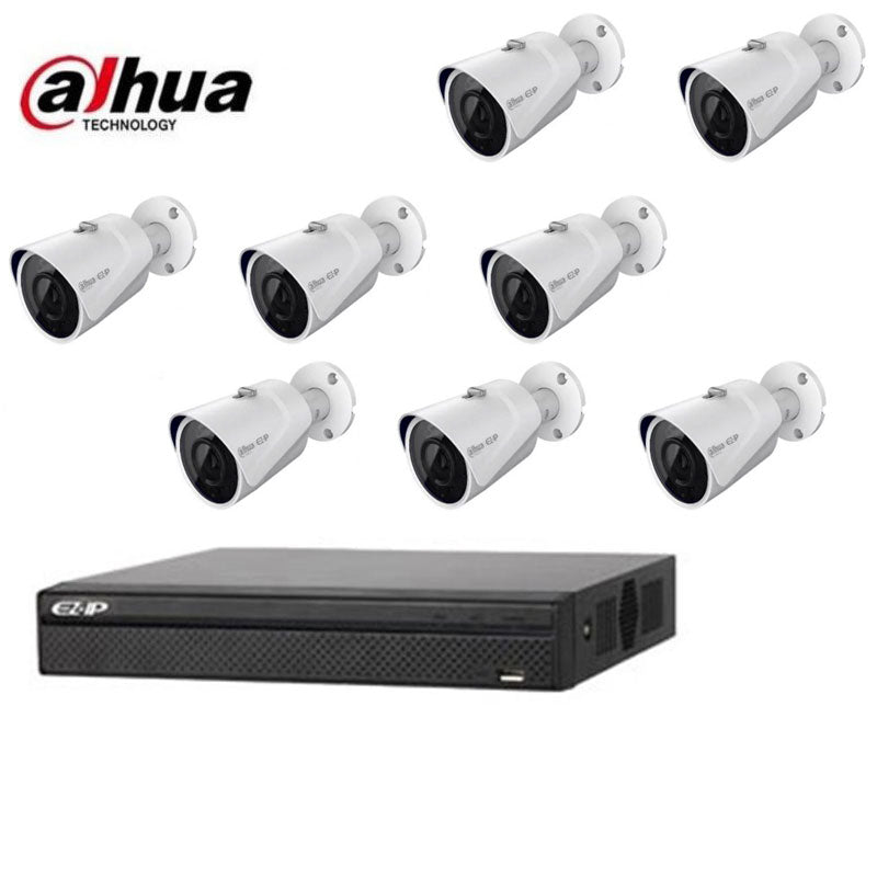 Kit Videosorveglianza Dahua Poe Ip 8 Telecamere 2 Mpx P2P Cloud