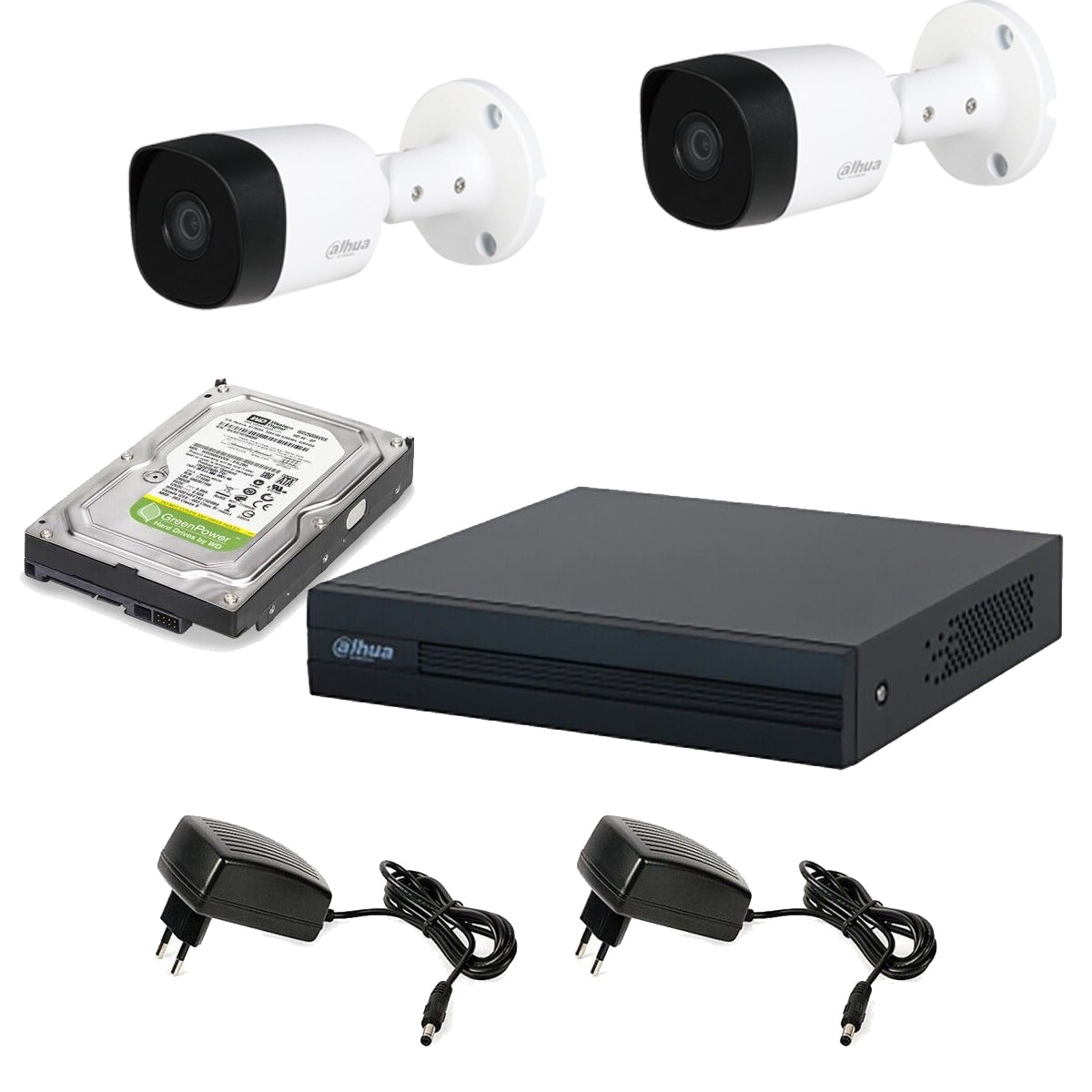 Kit Videosorveglianza 2 Telecamere 5 Mpx Dahua Dvr 8 Canali Hd 500 Gb