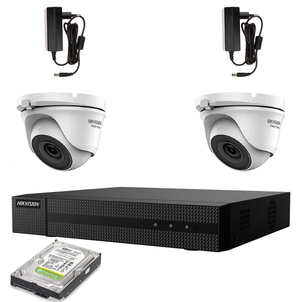 Kit Videosorveglianza Hikvision 2 Telecamere 5 Mpx Dvr 4 Canali Hd 500Gb