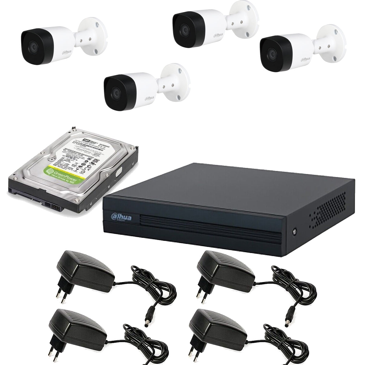 Kit Telecamere Dahua 4 Telecamere 2 Mpx  Hd 500Gb